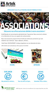 Exemple de campagne de mailing professionnel pour Artek...